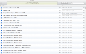 iTunes Rescue Download A screenshot of my iTunes software downloading 1812 items