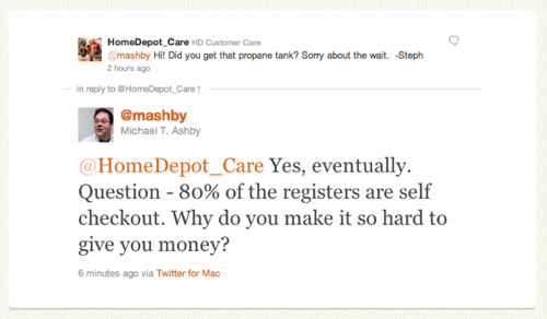 Twitter Michael T Ashby HomeDepot Care Yes event
