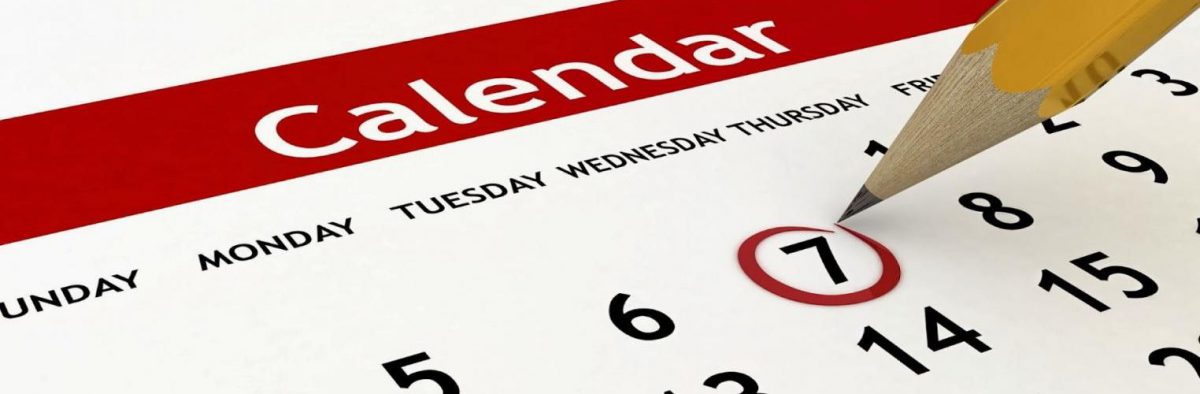 Calendar with the 7th circled with a pencil