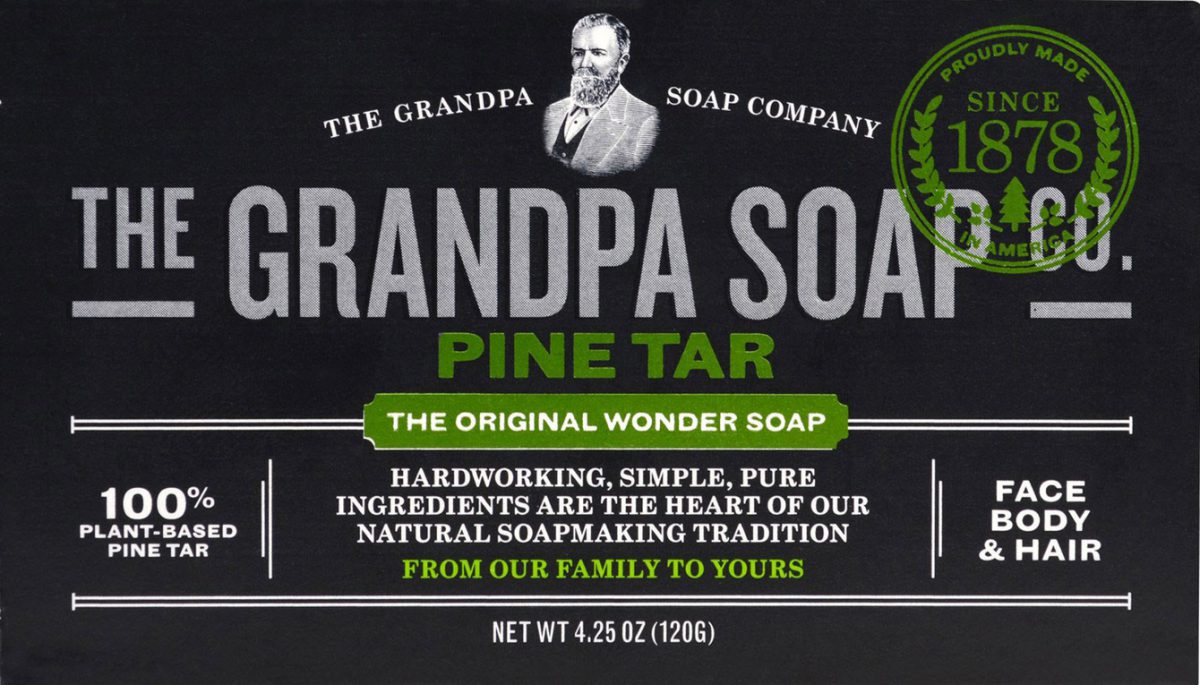 Grandpa's Wonder Pine Tar Soap packaging